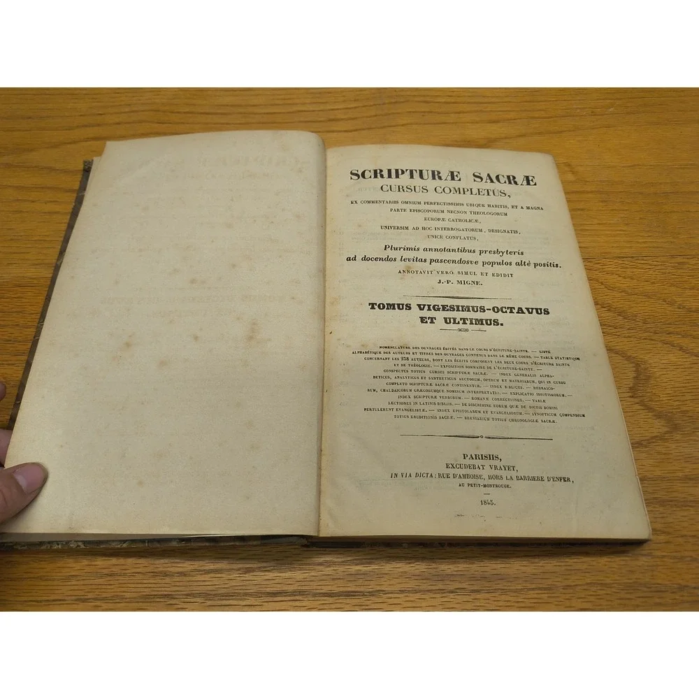 Scripturae Sacrae Cursus Completus Ex Commentarus Omnium Perfectissim 1845 Latin